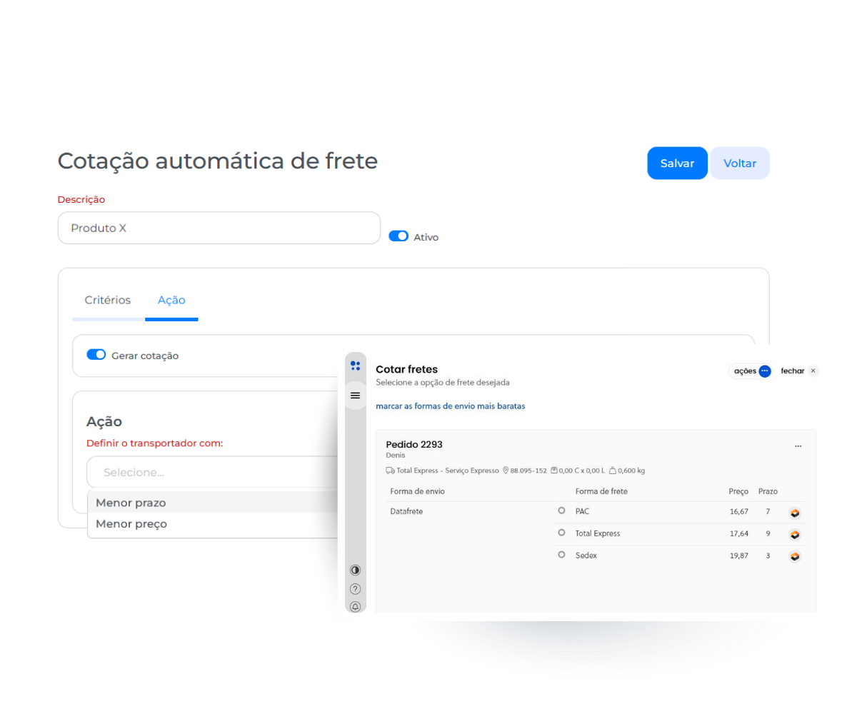Sistema de Cotação de Frete